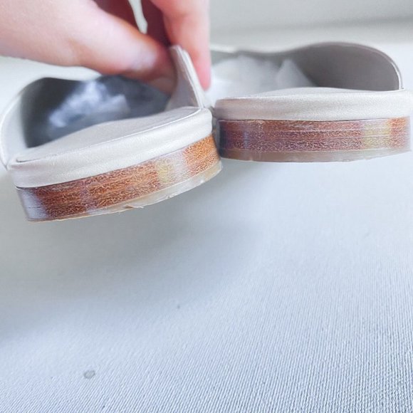 Vince Nude Beige Leather Slip on Slides 9.5 - Picture 7 of 10